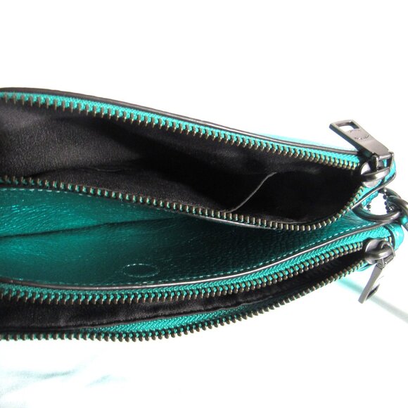 COACH RARE METALLIC LYLA CROSS BODY, SEA GREEN , BARELY USED , EXCEL CONDITION - Picture 9 of 14
